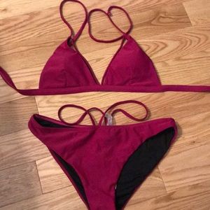 Fuschia bathing suit top